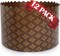15 oz Kulich Mold Easter Bread Forms |12 pack| Bread Paper Paska Large Brown Non Stick Panettone Baking Molds Universal - Brown Design W 5.1 x H 3.35-In